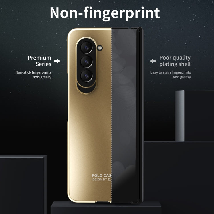 For Samsung Galaxy Z Fold5 Integrated Electroplating Folding All-inclusive Phone Case(Champagne Gold) - Galaxy Z Fold5 Cases by buy2fix | Online Shopping UK | buy2fix