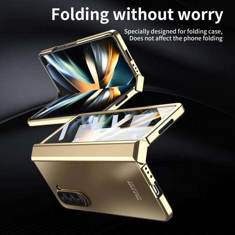 For Samsung Galaxy Z Fold5 Integrated Electroplating Folding All-inclusive Phone Case(Champagne Gold) - Galaxy Z Fold5 Cases by buy2fix | Online Shopping UK | buy2fix
