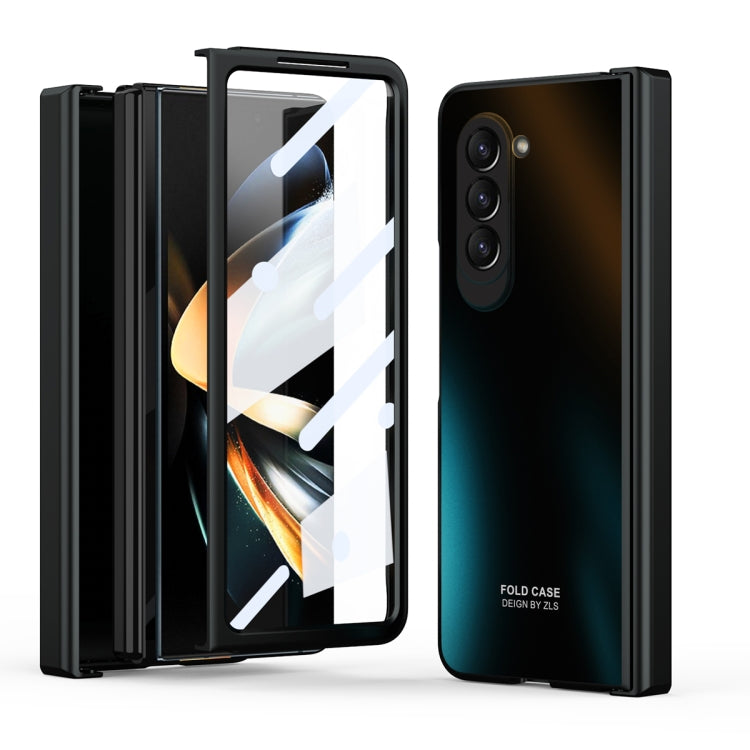 For Samsung Galaxy Z Fold5 Integrated Electroplating Folding All-inclusive Phone Case(Black) - Galaxy Z Fold5 Cases by buy2fix | Online Shopping UK | buy2fix