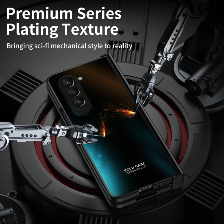 For Samsung Galaxy Z Fold5 Integrated Electroplating Folding All-inclusive Phone Case(Black) - Galaxy Z Fold5 Cases by buy2fix | Online Shopping UK | buy2fix