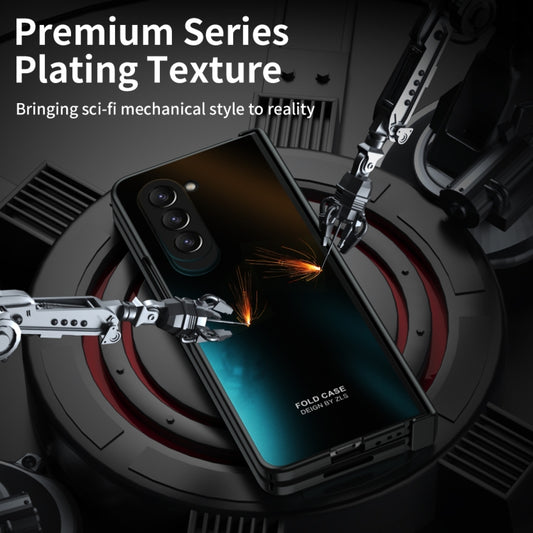 For Samsung Galaxy Z Fold5 Integrated Electroplating Folding All-inclusive Phone Case(Black) - Galaxy Z Fold5 Cases by buy2fix | Online Shopping UK | buy2fix