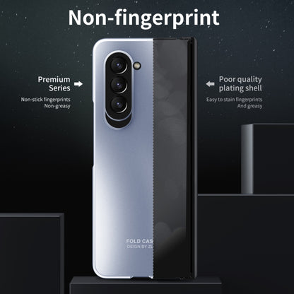 For Samsung Galaxy Z Fold5 Integrated Electroplating Folding All-inclusive Phone Case(Blue) - Galaxy Z Fold5 Cases by buy2fix | Online Shopping UK | buy2fix