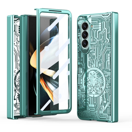 For Samsung Galaxy Z Fold5 Mechanical Legend Integrated Electroplating All-inclusive Phone Case(Green) - Galaxy Z Fold5 Cases by buy2fix | Online Shopping UK | buy2fix