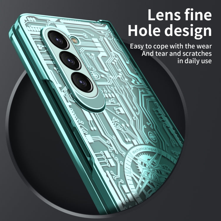 For Samsung Galaxy Z Fold5 Mechanical Legend Integrated Electroplating All-inclusive Phone Case(Green) - Galaxy Z Fold5 Cases by buy2fix | Online Shopping UK | buy2fix