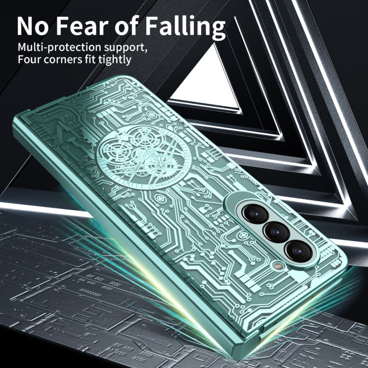 For Samsung Galaxy Z Fold5 Mechanical Legend Integrated Electroplating All-inclusive Phone Case(Green) - Galaxy Z Fold5 Cases by buy2fix | Online Shopping UK | buy2fix