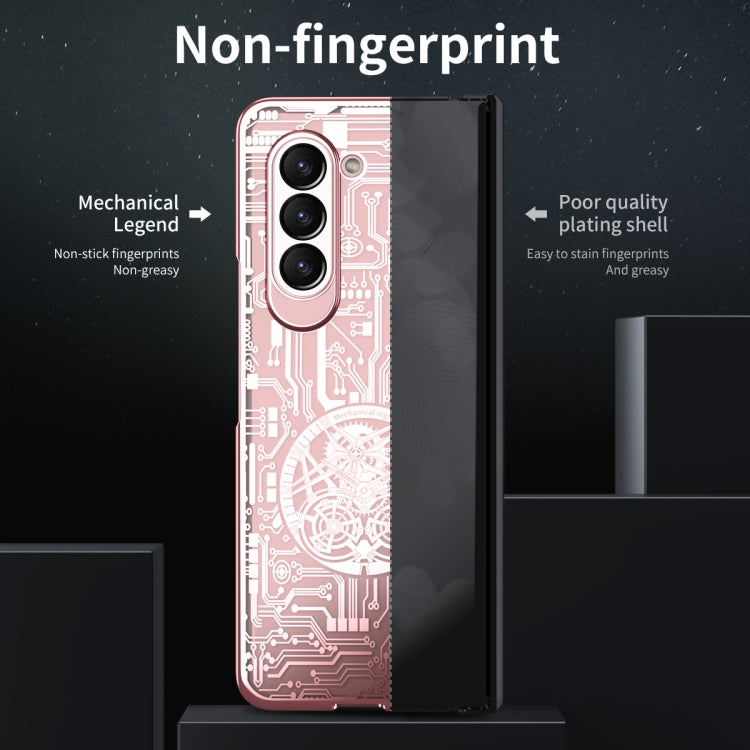 For Samsung Galaxy Z Fold5 Mechanical Legend Integrated Electroplating All-inclusive Phone Case(Rose Gold) - Galaxy Z Fold5 Cases by buy2fix | Online Shopping UK | buy2fix