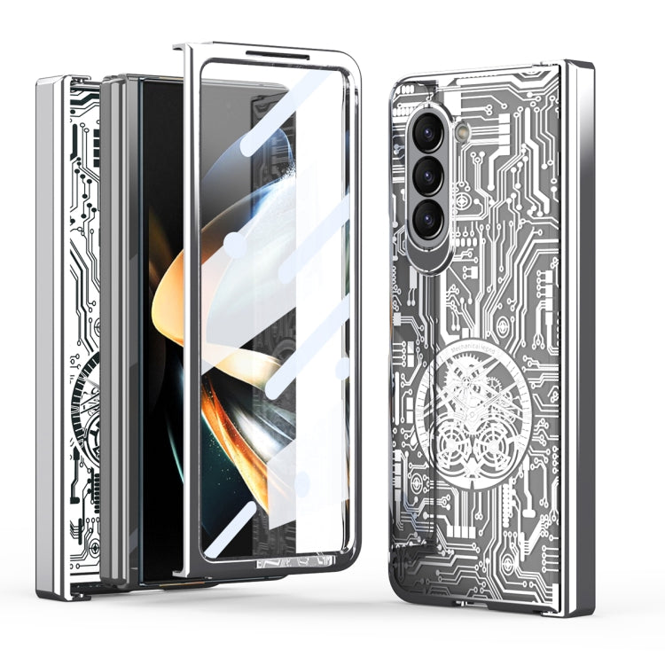 For Samsung Galaxy Z Fold5 Mechanical Legend Integrated Electroplating All-inclusive Phone Case(Silver) - Galaxy Z Fold5 Cases by buy2fix | Online Shopping UK | buy2fix