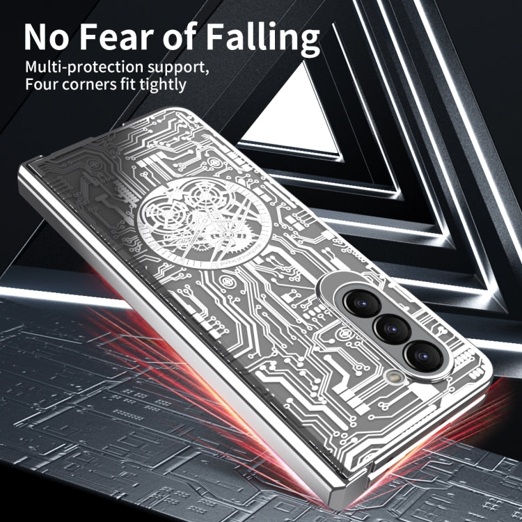 For Samsung Galaxy Z Fold5 Mechanical Legend Integrated Electroplating All-inclusive Phone Case(Silver) - Galaxy Z Fold5 Cases by buy2fix | Online Shopping UK | buy2fix