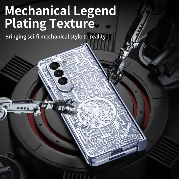 For Samsung Galaxy Z Fold5 Mechanical Legend Integrated Electroplating All-inclusive Phone Case(Blue) - Galaxy Z Fold5 Cases by buy2fix | Online Shopping UK | buy2fix