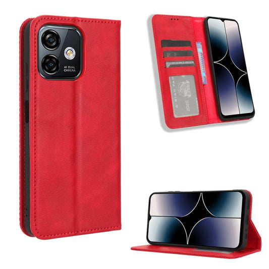 For Ulefone Note 16 Pro Magnetic Buckle Retro Texture Leather Phone Case(Red) by buy2fix