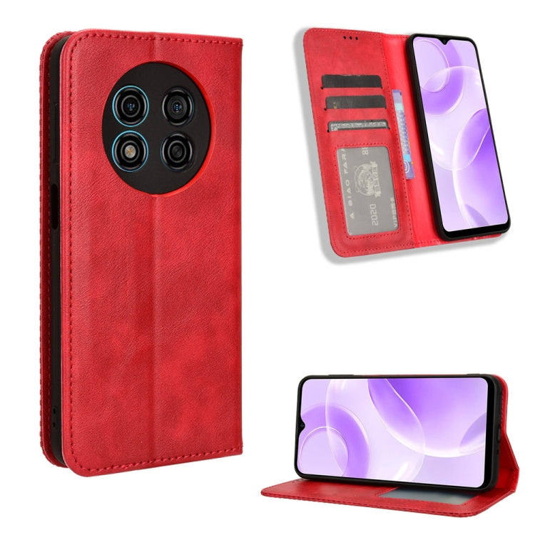 For Ulefone Note 15 Magnetic Buckle Retro Texture Leather Phone Case(Red) by buy2fix