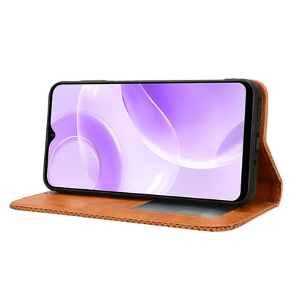 For Ulefone Note 15 Magnetic Buckle Retro Texture Leather Phone Case(Brown) by buy2fix