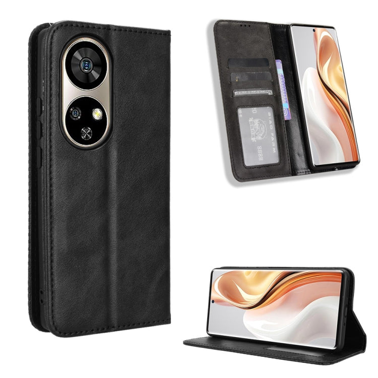 For Ulefone Note 17 Pro Magnetic Buckle Retro Texture Leather Phone Case(Black) by buy2fix