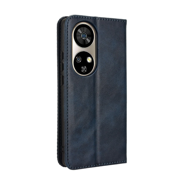For Ulefone Note 17 Pro Magnetic Buckle Retro Texture Leather Phone Case(Blue) by buy2fix