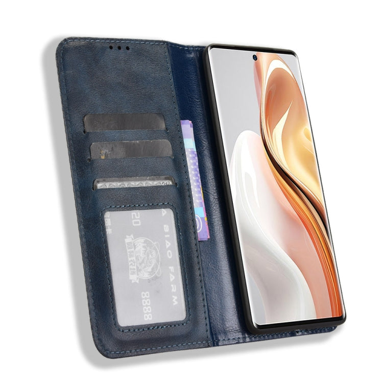 For Ulefone Note 17 Pro Magnetic Buckle Retro Texture Leather Phone Case(Blue) by buy2fix