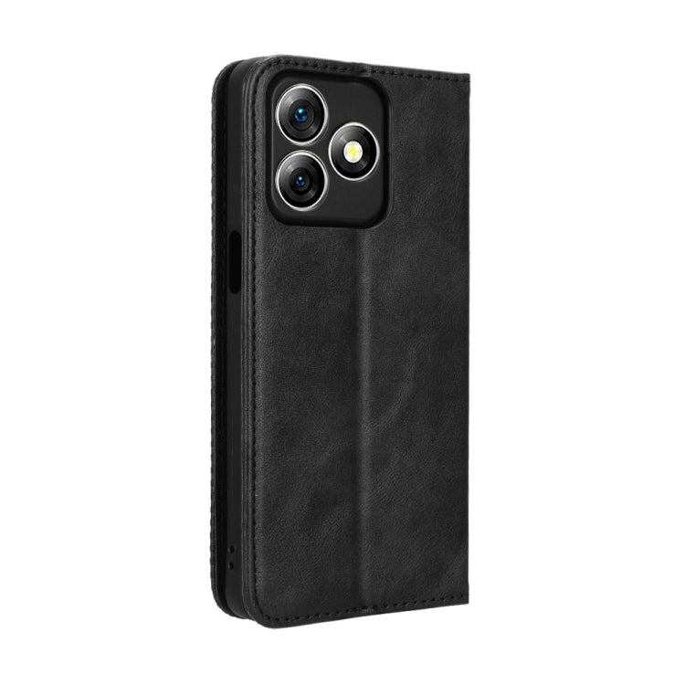 For Ulefone Note 18 Ultra Magnetic Buckle Retro Texture Leather Phone Case(Black) by buy2fix