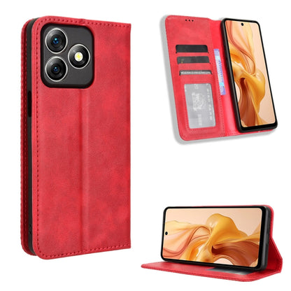 For Ulefone Note 18 Ultra Magnetic Buckle Retro Texture Leather Phone Case(Red) by buy2fix