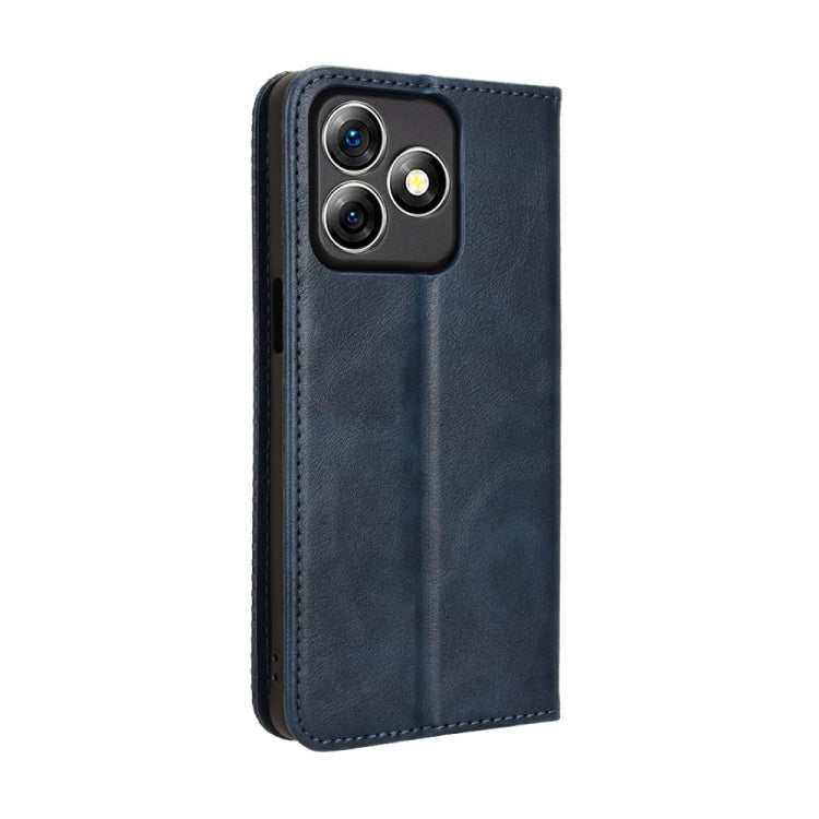 For Ulefone Note 18 Ultra Magnetic Buckle Retro Texture Leather Phone Case(Blue) by buy2fix