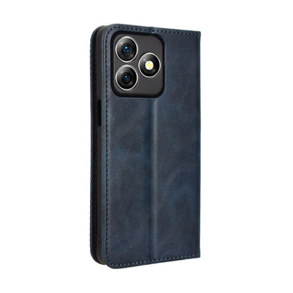 For Ulefone Note 18 Ultra Magnetic Buckle Retro Texture Leather Phone Case(Blue) by buy2fix