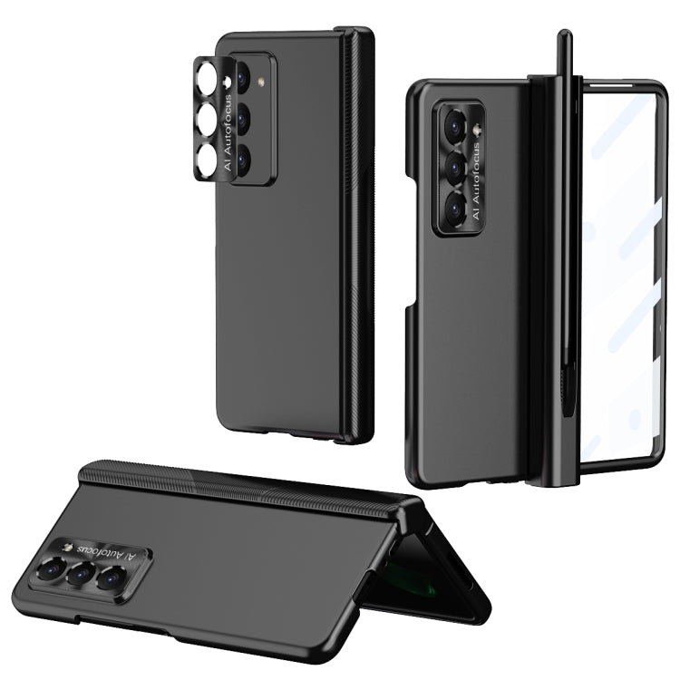 For Samsung Galaxy Z Fold5 Electroplating Hinged Folding Phone Case with S Pen Fold Edtion(Black) - Galaxy Z Fold5 Cases by buy2fix | Online Shopping UK | buy2fix