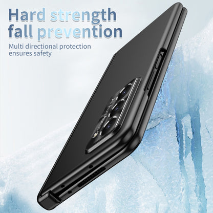 For Samsung Galaxy Z Fold5 Electroplating Hinged Folding Phone Case with S Pen Fold Edtion(Black) - Galaxy Z Fold5 Cases by buy2fix | Online Shopping UK | buy2fix