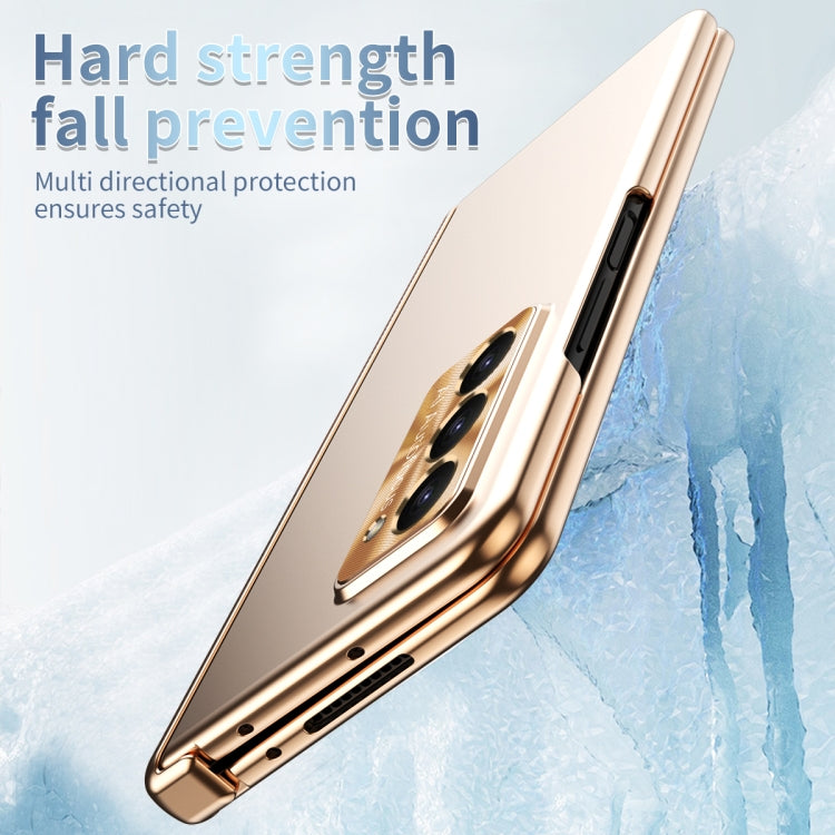 For Samsung Galaxy Z Fold5 Electroplating Hinged Folding Phone Case with S Pen Fold Edtion(Gold) - Galaxy Z Fold5 Cases by buy2fix | Online Shopping UK | buy2fix