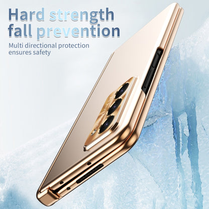 For Samsung Galaxy Z Fold5 Electroplating Hinged Folding Phone Case with S Pen Fold Edtion(Gold) - Galaxy Z Fold5 Cases by buy2fix | Online Shopping UK | buy2fix