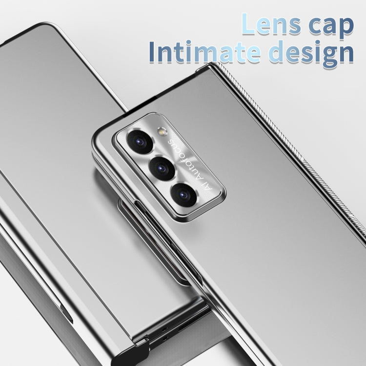 For Samsung Galaxy Z Fold5 Electroplating Hinged Folding Phone Case with S Pen Fold Edtion(Silver) - Galaxy Z Fold5 Cases by buy2fix | Online Shopping UK | buy2fix
