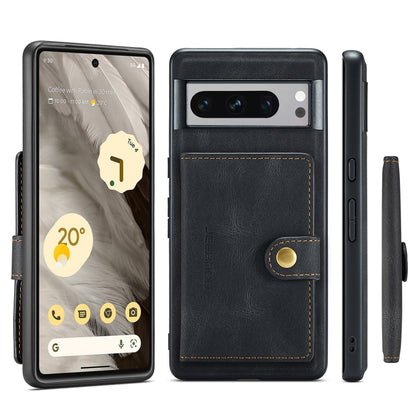 For Google Pixel 8 Pro JEEHOOD Retro Magnetic Detachable Wallet Phone Case(Black) - Google Cases by JEEHOOD | Online Shopping UK | buy2fix