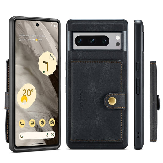 For Google Pixel 8 Pro JEEHOOD Retro Magnetic Detachable Wallet Phone Case(Black) - Google Cases by JEEHOOD | Online Shopping UK | buy2fix