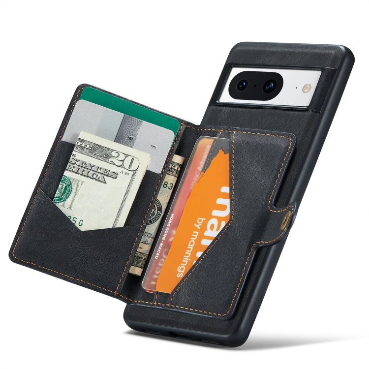 For Google Pixel 8 JEEHOOD Retro Magnetic Detachable Wallet Phone Case(Black) - Google Cases by JEEHOOD | Online Shopping UK | buy2fix