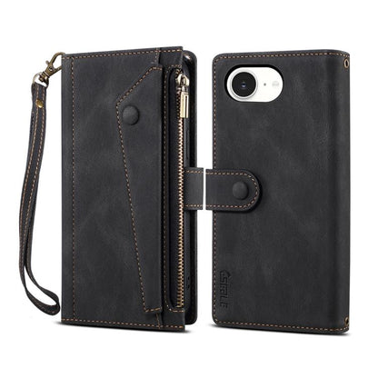 For iPhone 16e ESEBLE Retro Frosted RFID Flip Leather Phone Case(Black) - iPhone 16e Cases by ESEBLE | Online Shopping UK | buy2fix