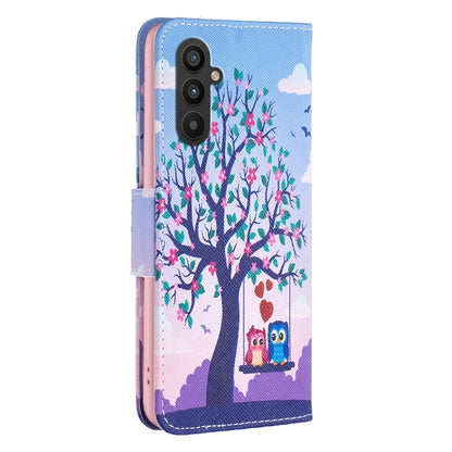 For Samsung Galaxy A25 5G Colored Drawing Pattern Leather Phone Case(Owl) by buy2fix