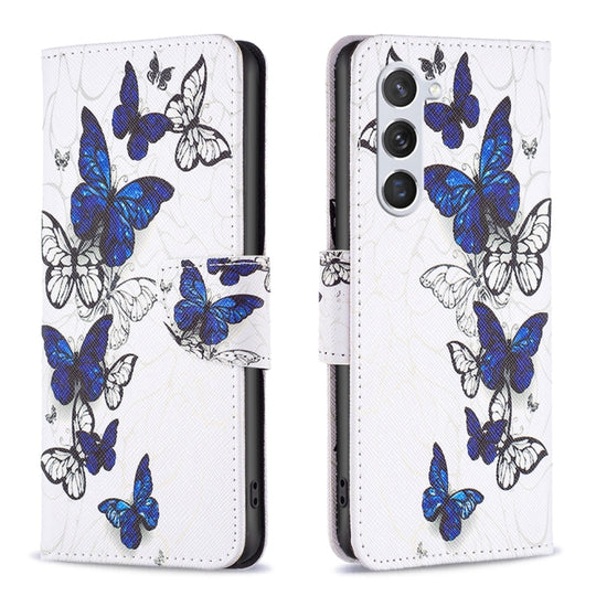 For Samsung Galaxy S24 5G Colored Drawing Pattern Leather Phone Case(Butterflies)
