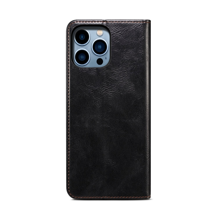 For iPhone 16 Pro Oil Wax Crazy Horse Texture Leather Phone Case(Black) by buy2fix