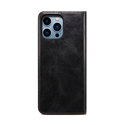 For iPhone 16 Pro Oil Wax Crazy Horse Texture Leather Phone Case(Black) by buy2fix