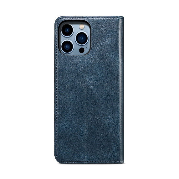 For iPhone 16 Pro Oil Wax Crazy Horse Texture Leather Phone Case(Blue) by buy2fix