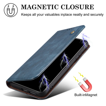 For iPhone 16 Pro Oil Wax Crazy Horse Texture Leather Phone Case(Blue) by buy2fix