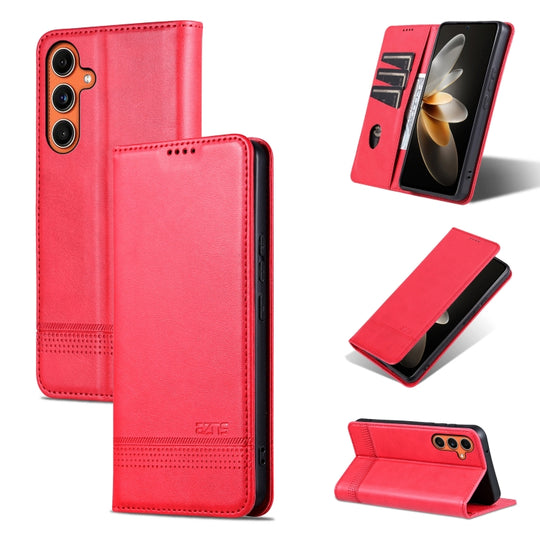 For Samsung Galaxy C55/M55 AZNS Magnetic Calf Texture Flip Leather Phone Case(Red)
