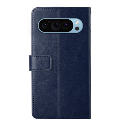 For Google Pixel 9 Pro Y-shaped Pattern Flip Leather Phone Case(Blue) by buy2fix