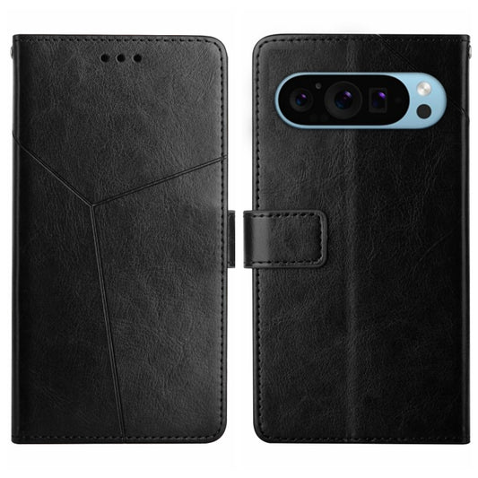 For Google Pixel 9 Pro XL Y-shaped Pattern Flip Leather Phone Case(Black) by buy2fix