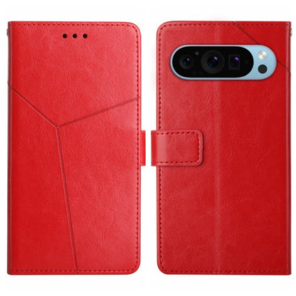 For Google Pixel 9 Pro XL Y-shaped Pattern Flip Leather Phone Case(Red) by buy2fix
