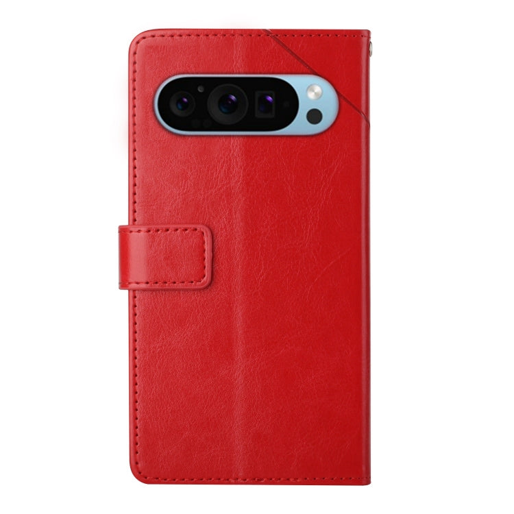For Google Pixel 9 Pro XL Y-shaped Pattern Flip Leather Phone Case(Red) by buy2fix