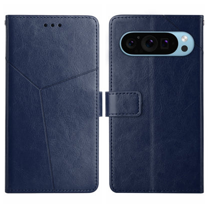 For Google Pixel 9 Pro XL Y-shaped Pattern Flip Leather Phone Case(Blue) by buy2fix