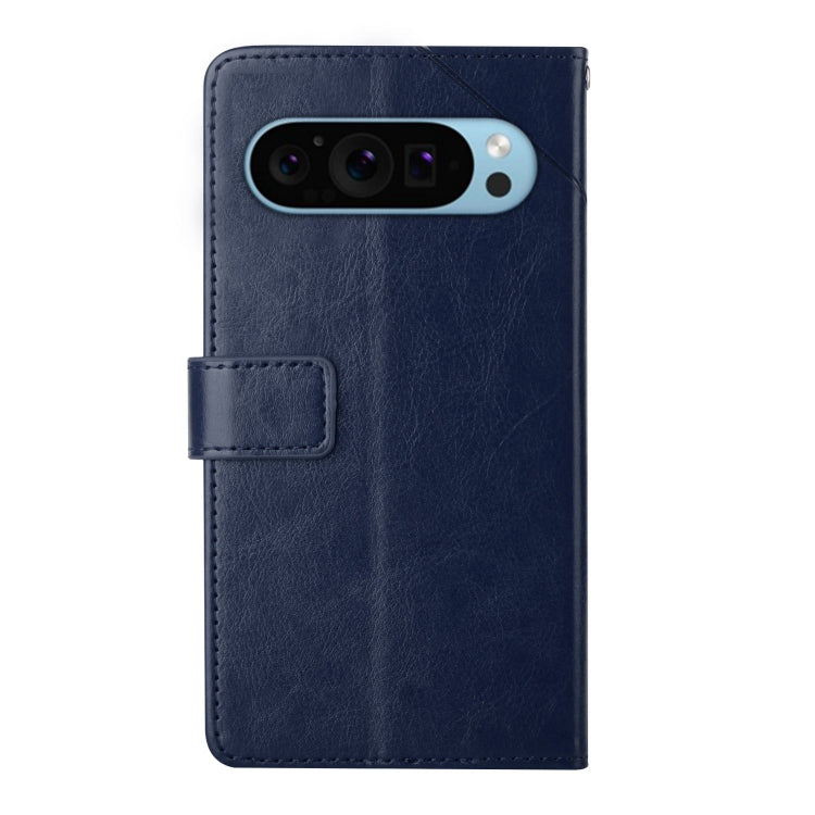 For Google Pixel 9 Pro XL Y-shaped Pattern Flip Leather Phone Case(Blue) by buy2fix
