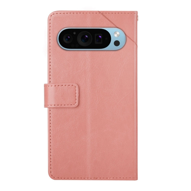 For Google Pixel 9 Pro XL Y-shaped Pattern Flip Leather Phone Case(Pink) by buy2fix