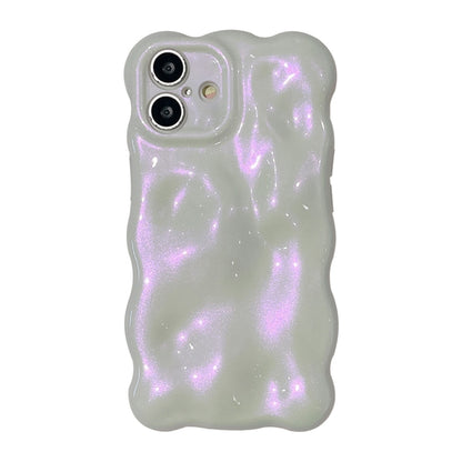 For iPhone 16 Wave Bubbles TPU Phone Case(Glitter Pink) by buy2fix