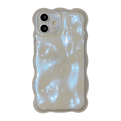 For iPhone 16 Wave Bubbles TPU Phone Case(Glitter Blue) by buy2fix