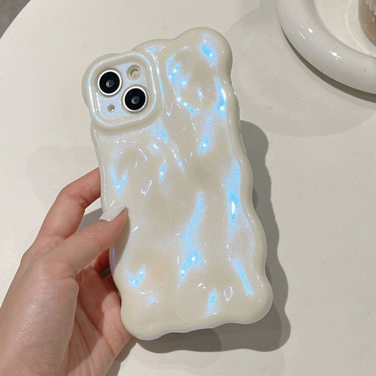 For iPhone 16 Wave Bubbles TPU Phone Case(Glitter Blue) by buy2fix