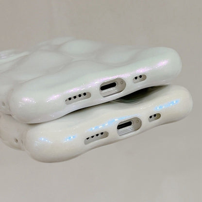 For iPhone 16 Wave Bubbles TPU Phone Case(Glitter Blue) by buy2fix